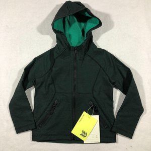 All In Motion Jacket Kids XS Target Woven Fleece Zip Hood Green NEW $30